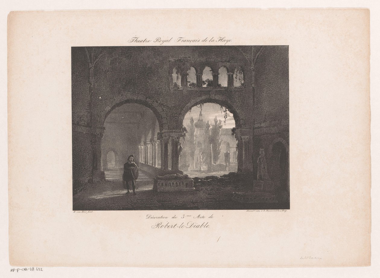 Decorstuk voor de opera Robert le diable door Huib van Hove Bz