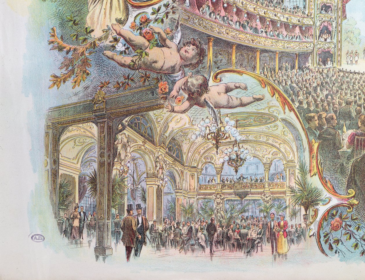 Interieur van de Somossy Orfeum in Boedapest, eind 19e eeuw door Hungarian School