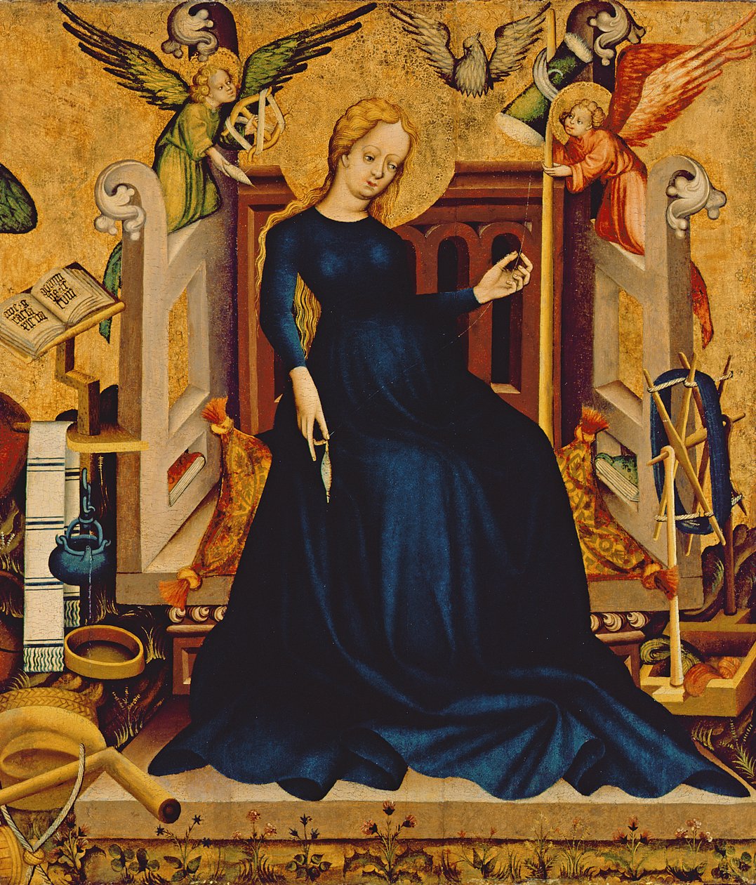 Maria Gravida, fragment van een paneel uit Németújvár, 1409 door Hungarian School