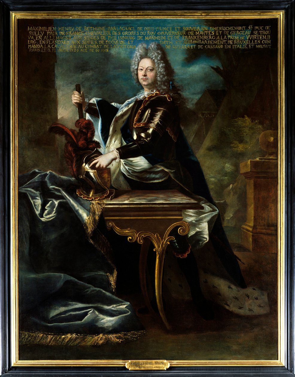 Portret van Maximiliaan Hendrik VI van Bethune, vijfde hertog van Sully (1669-1729). Schilderij toegeschreven aan Hyacinthe Rigaud (1659-1743). Olieverf op doek. Verplichte vermelding: Sully sur Loire, Chateau de Sully door Hyacinthe (attr. to) Rigaud