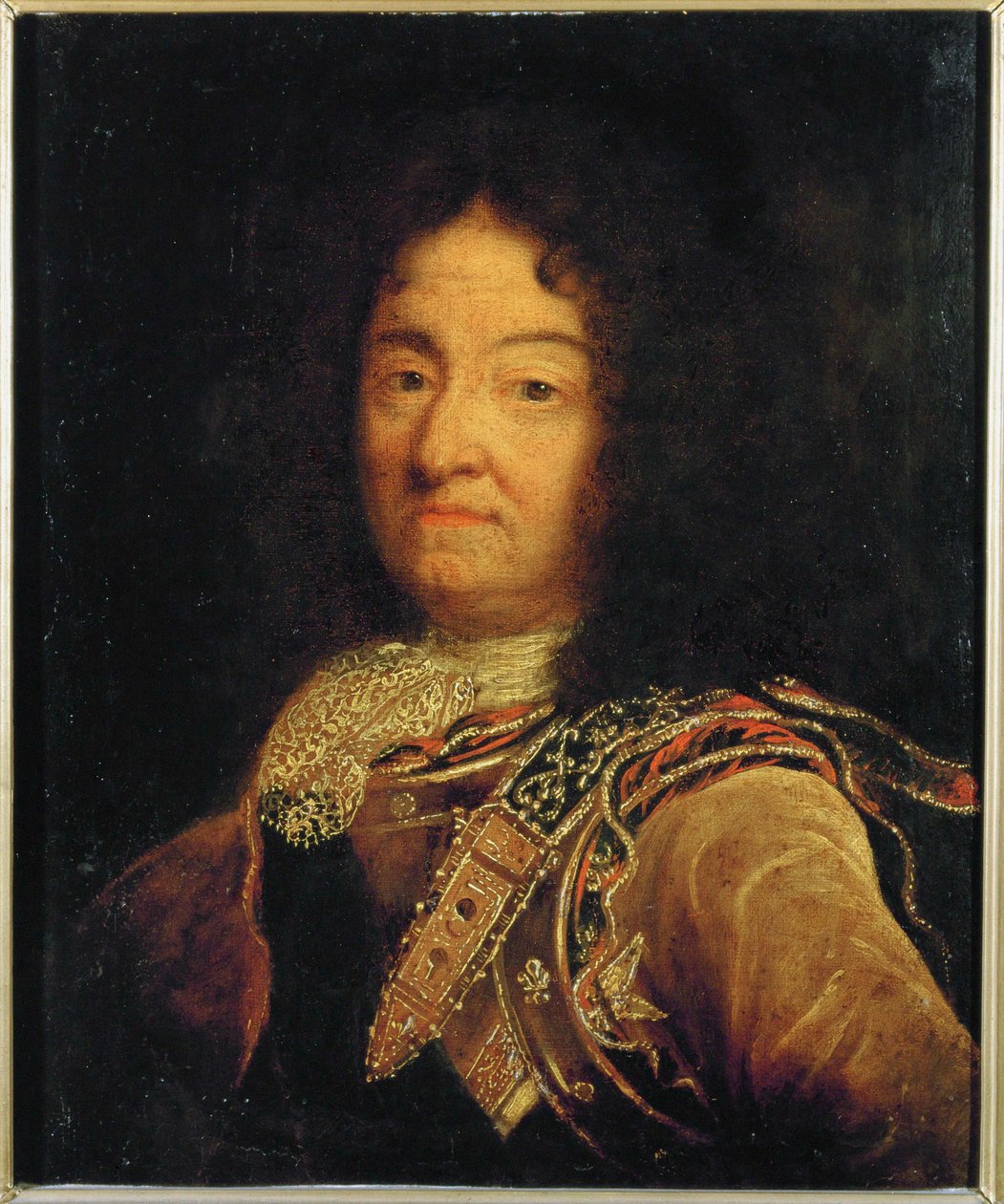 Louis XIV op hoge leeftijd (schilderij op doek) door Hyacinthe Francois Rigaud