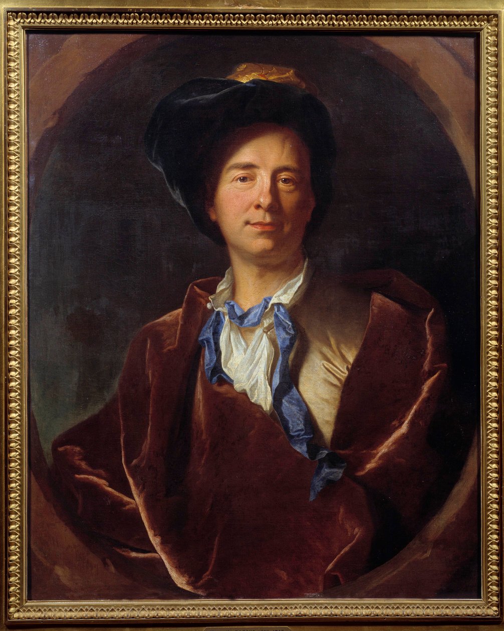 Portret van Bernard Le Bouyer (Le Bovier) de Fontenelle, Franse schrijver door Hyacinthe Francois Rigaud