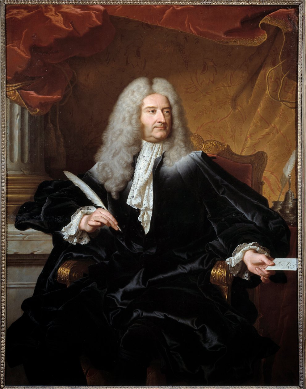 Portret van Louis Germain de Chauvelin (1685-1762), markies van Grosbois, staatssecretaris van Buitenlandse Zaken en zegelbewaarder. Schilderij door Hyacinthe Rigaud (1727) door Hyacinthe Francois Rigaud