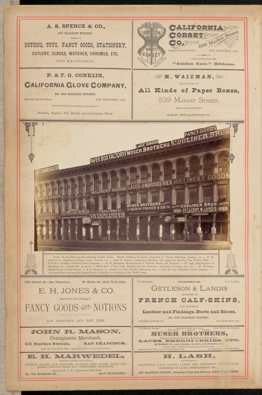[Gebouw aan Market Street, San Francisco]. door I. W. Taber