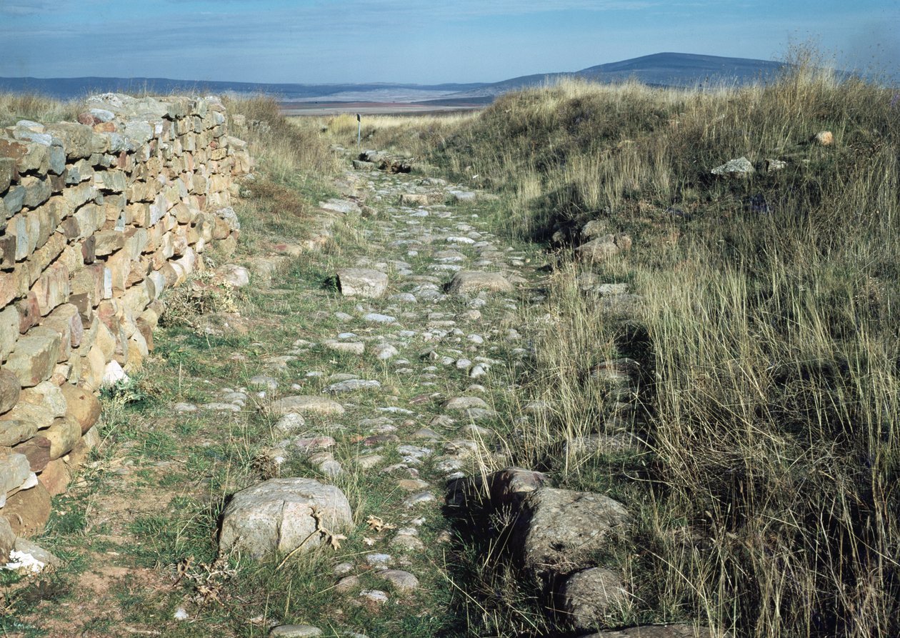 Overblijfselen van de muren van de Iberische stad veroverd door Scipio Aemilianus in 133 v.Chr. door Iberian