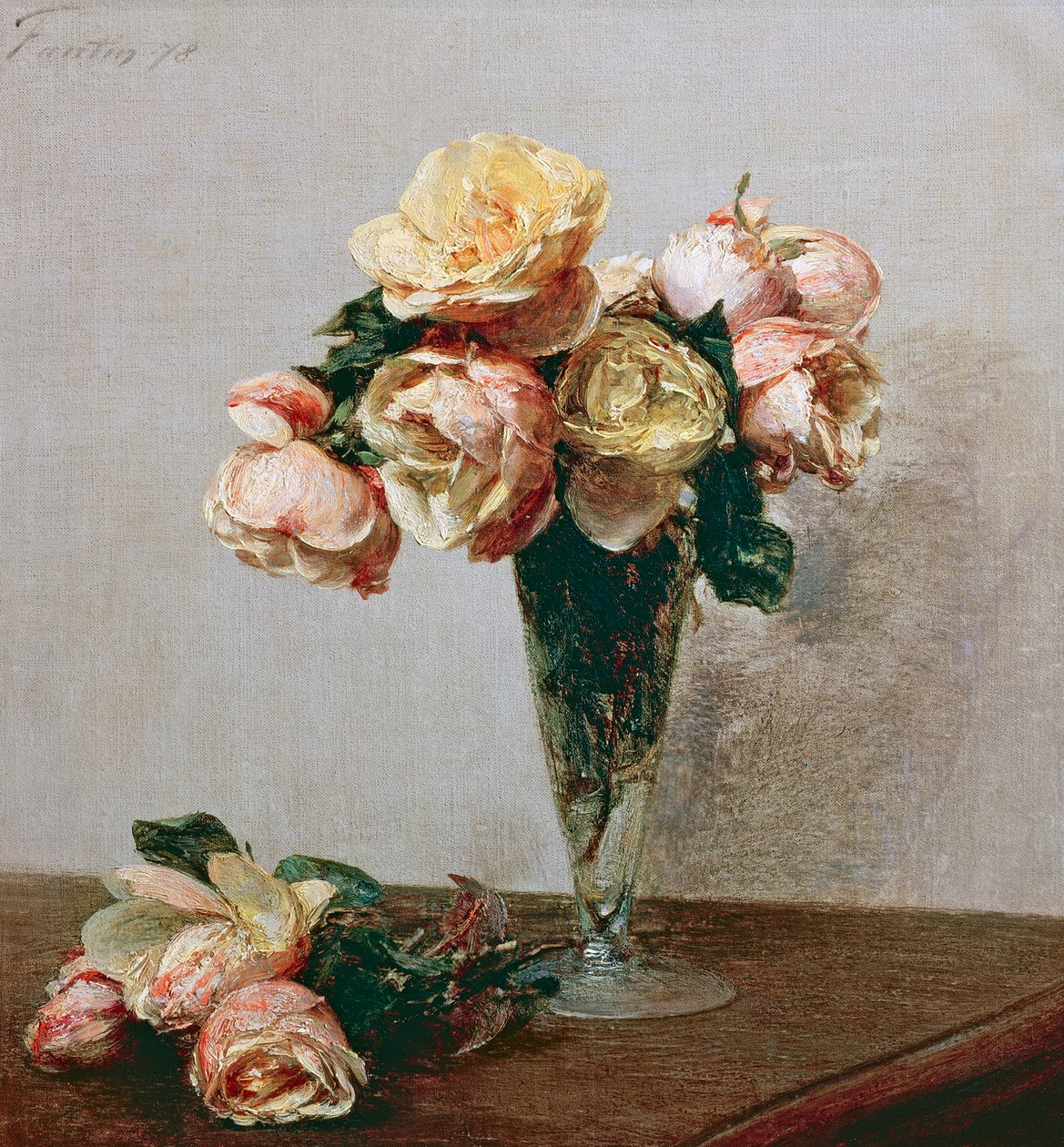 Roos door Ignace Henri Jean Fantin-Latour