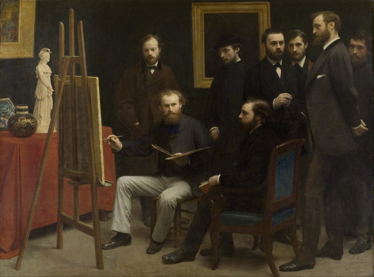 Een studio in Les Batignolles, 1870 door Ignace Henri Jean Fantin Latour