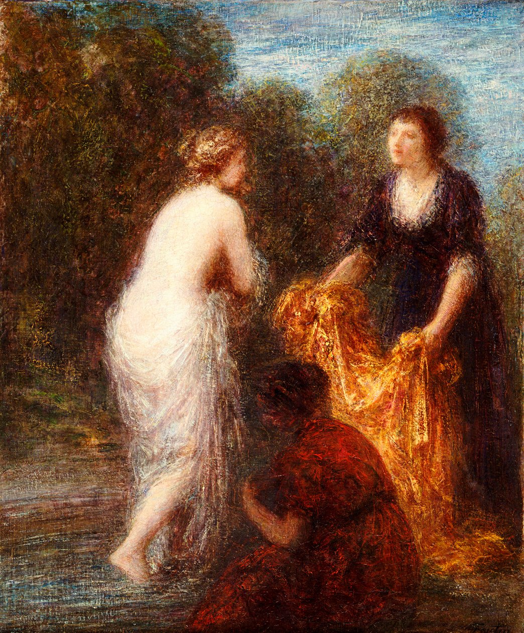 Na het bad door Ignace Henri Jean Fantin-Latour