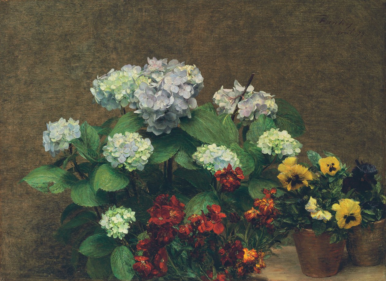 Bloemen door Ignace Henri Jean Fantin-Latour