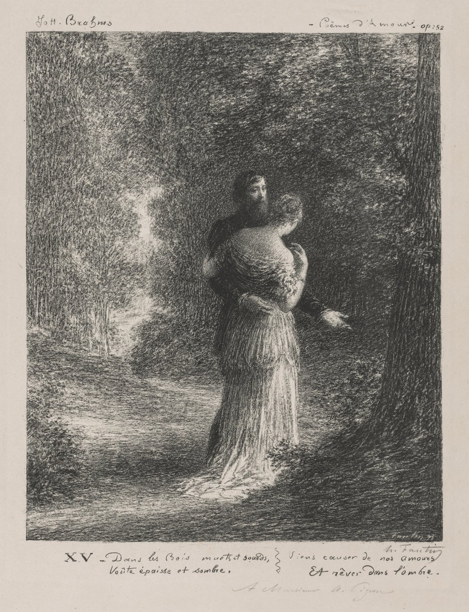 Liefdesgedichten door Brahms door Ignace Henri Jean Fantin Latour