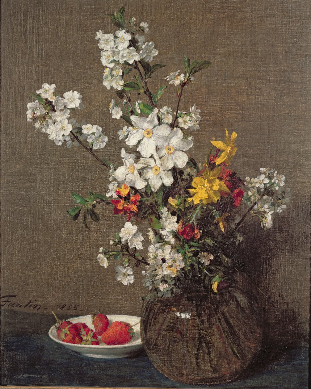 Lenteboeket, 1865 door Ignace Henri Jean Fantin Latour
