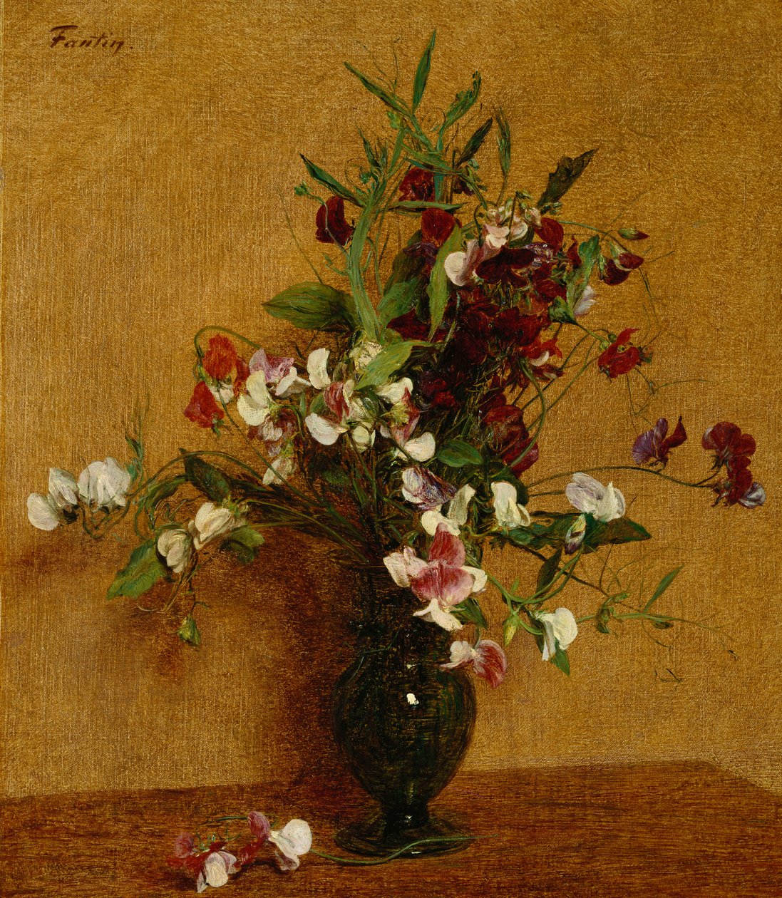 Lathyrus; Pois de Senteur, 1888 door Ignace Henri Jean Fantin Latour