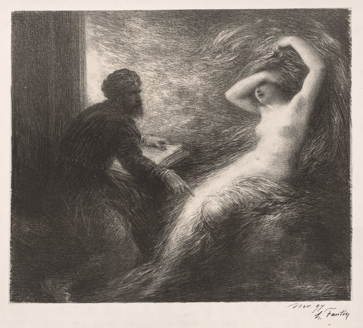 De Evocatie van Kundry door Ignace Henri Jean Fantin Latour