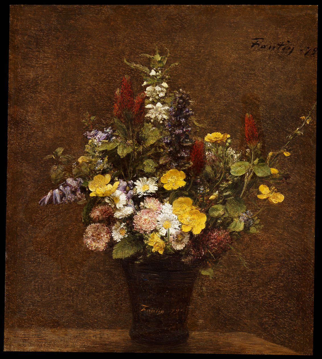 Wilde bloemen door Ignace Henri Jean Fantin Latour