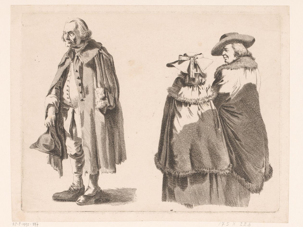 Compositie met drie staande figuren door Ignace Joseph de Claussin (attributed to)
