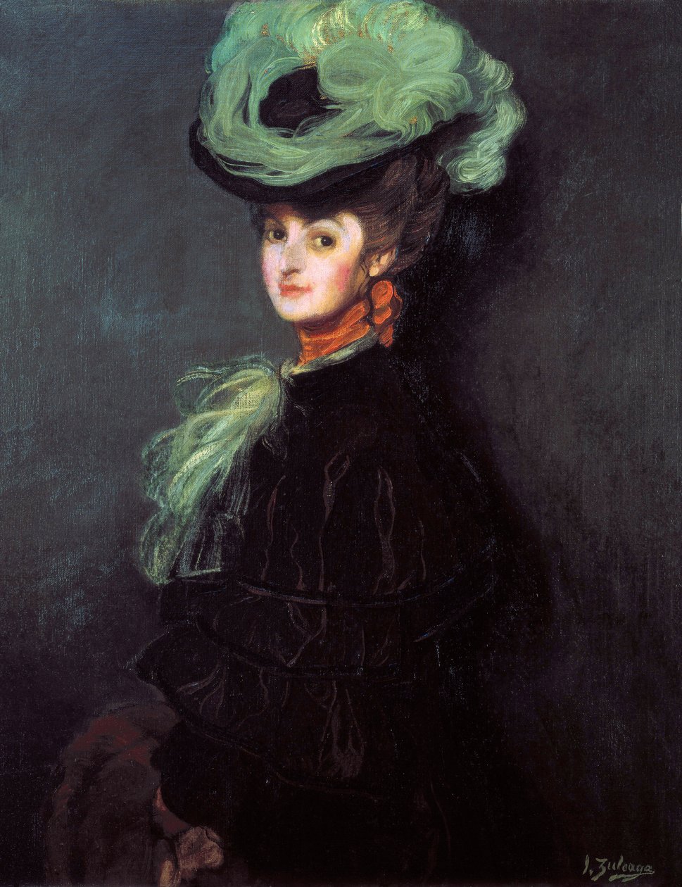 Portret van Anny Bourdin (?) door Ignacio Zuloaga y Zabaleta