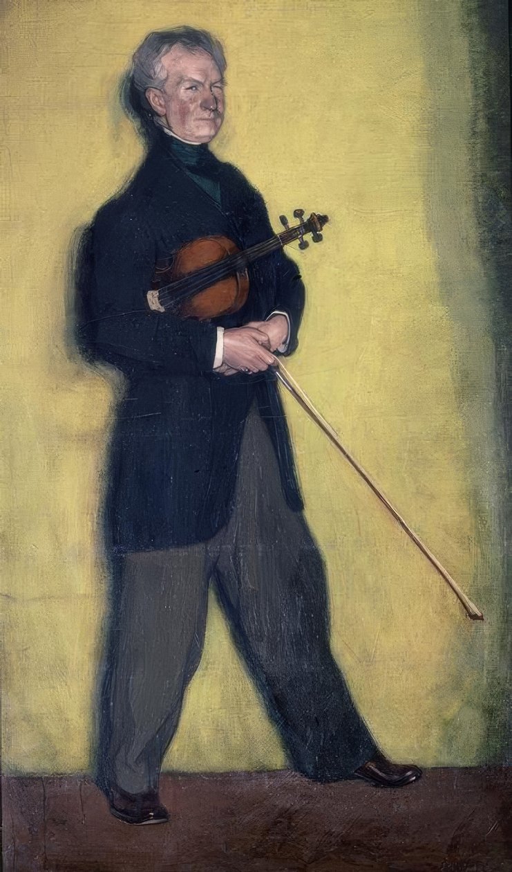 Portret van de violist Larrapide - 1910 door Ignacio Zuloaga y Zabaleta