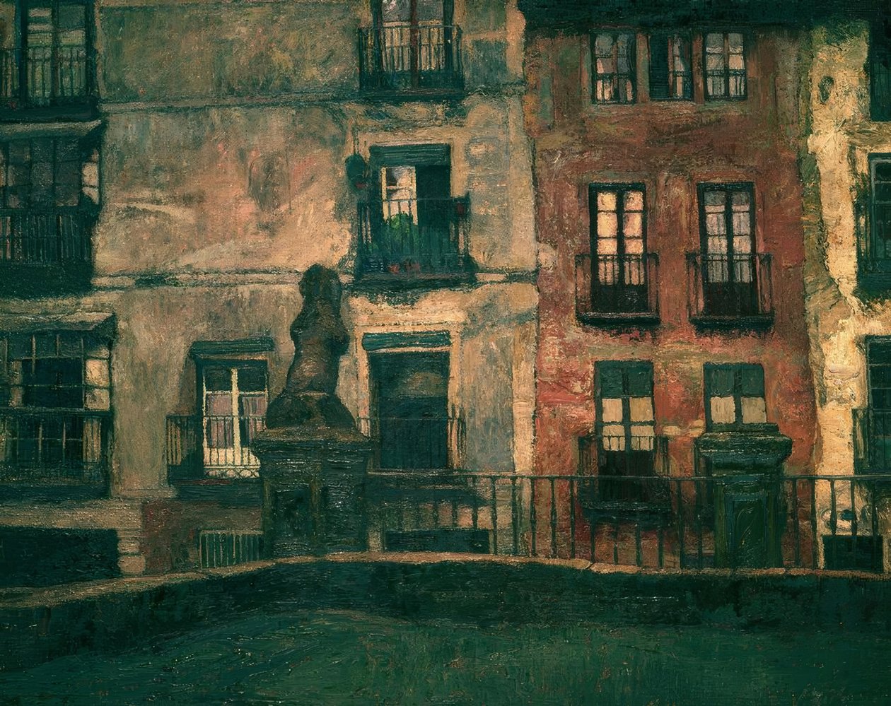 Segovia: Oude huizen – 1917 door Ignacio Zuloaga y Zabaleta