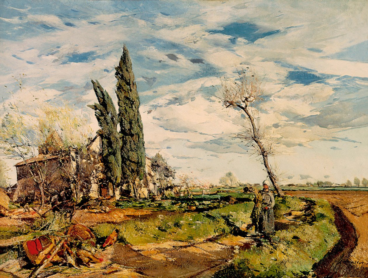"De kapel" Schilderij door Ignasi Mallol (1892-1940). 1925. Barcelona. Nationaal Kunstmuseum van Catalonië. door Ignasi Mallol Casanovas