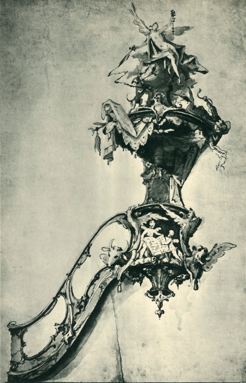 Ontwerp voor een preekstoel, midden-late 18e eeuw, 1943 door Ignatz Günther