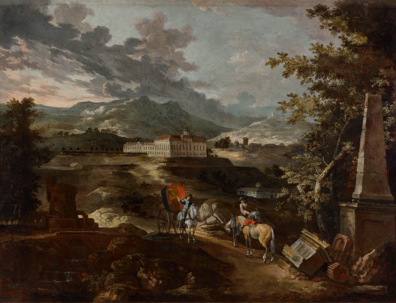Landschap met kasteel Stattenberg door Ignaz Flurer