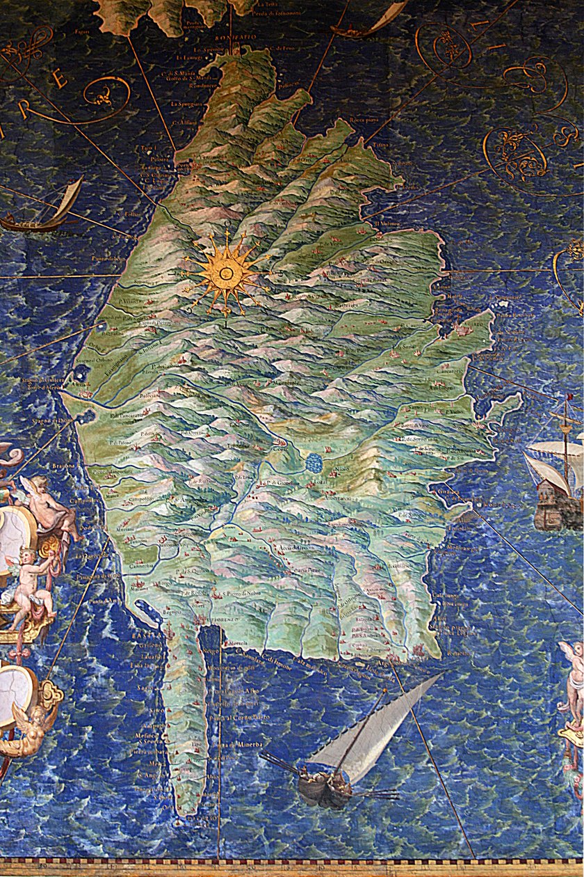 Kaart van Corsica - Kaartengalerij - Vaticaanse Musea. door Ignazio Danti