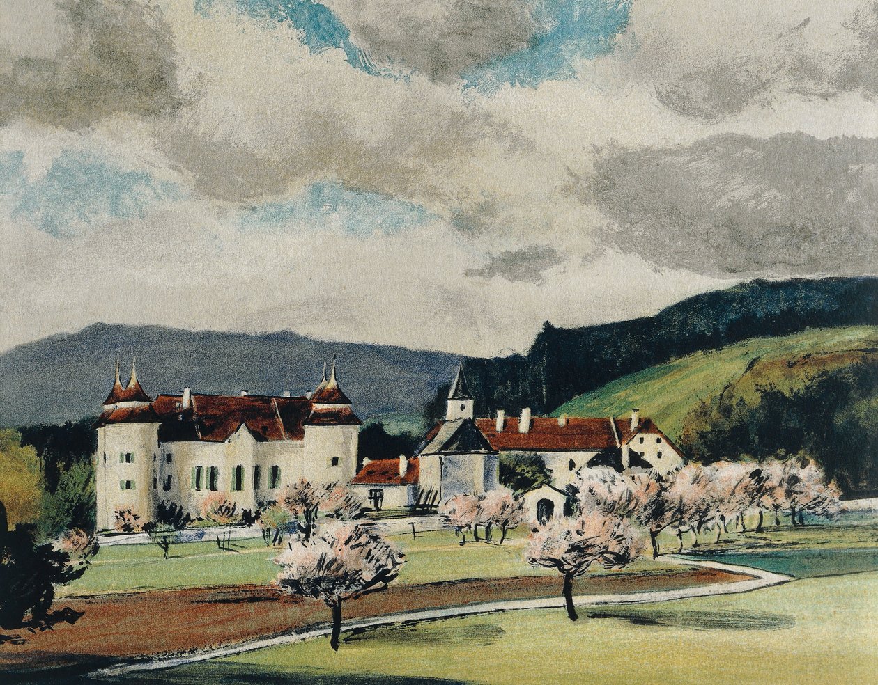 Kasteel Weinzierl bij Wieselburg, ca. 1909 door Igo Potsch