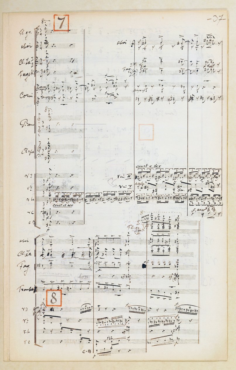 Manuscriptpartituur met gereduceerde orkestsuite voor De Vuurvogel van Igor Stravinsky (1882-1971) door Igor Stravinsky