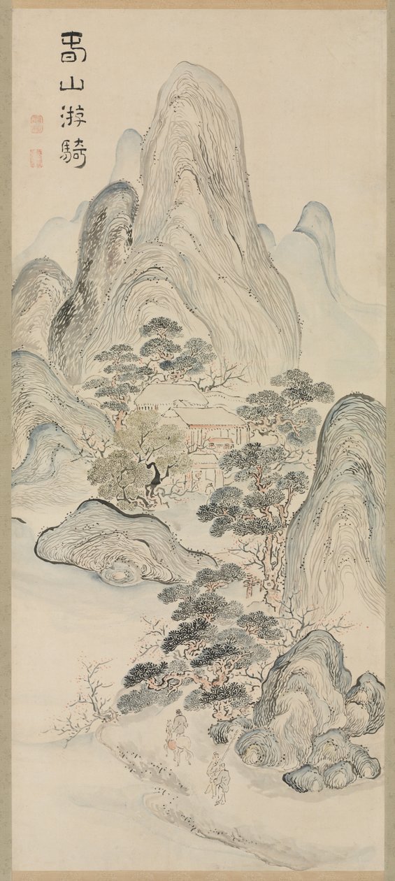 Landschap in de lente, 1700s door Ike no Taiga