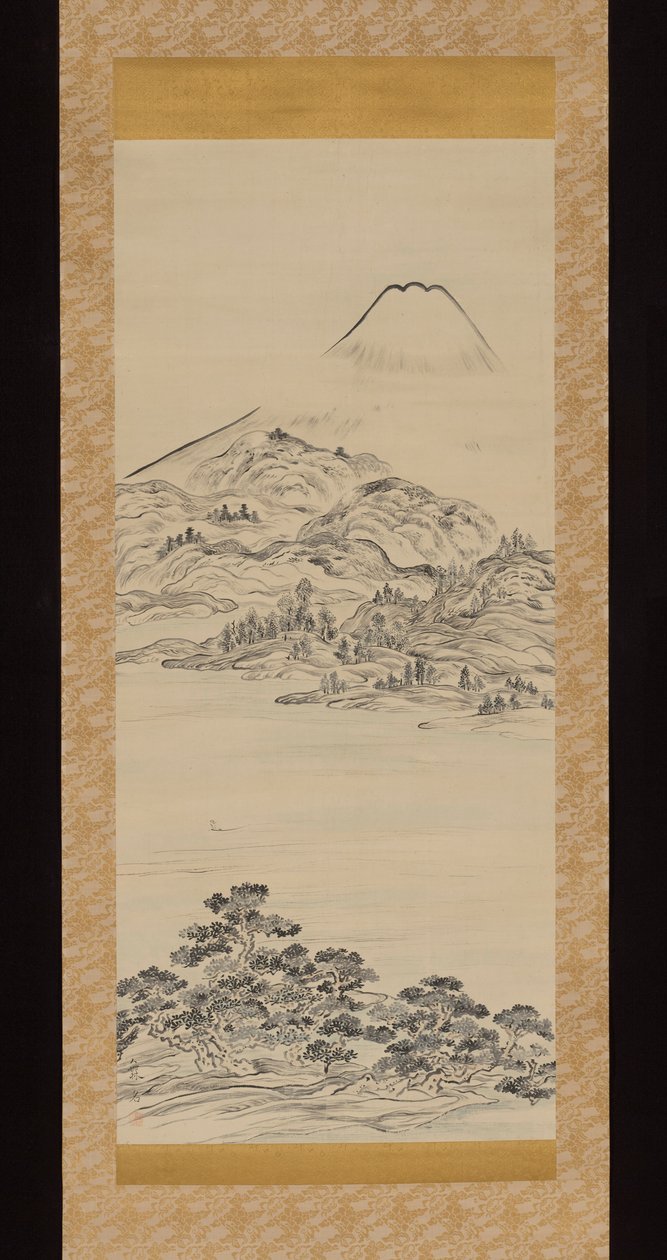 Mount Fuji, uitzicht vanaf Tago no Ura Bay door Ike no Taiga