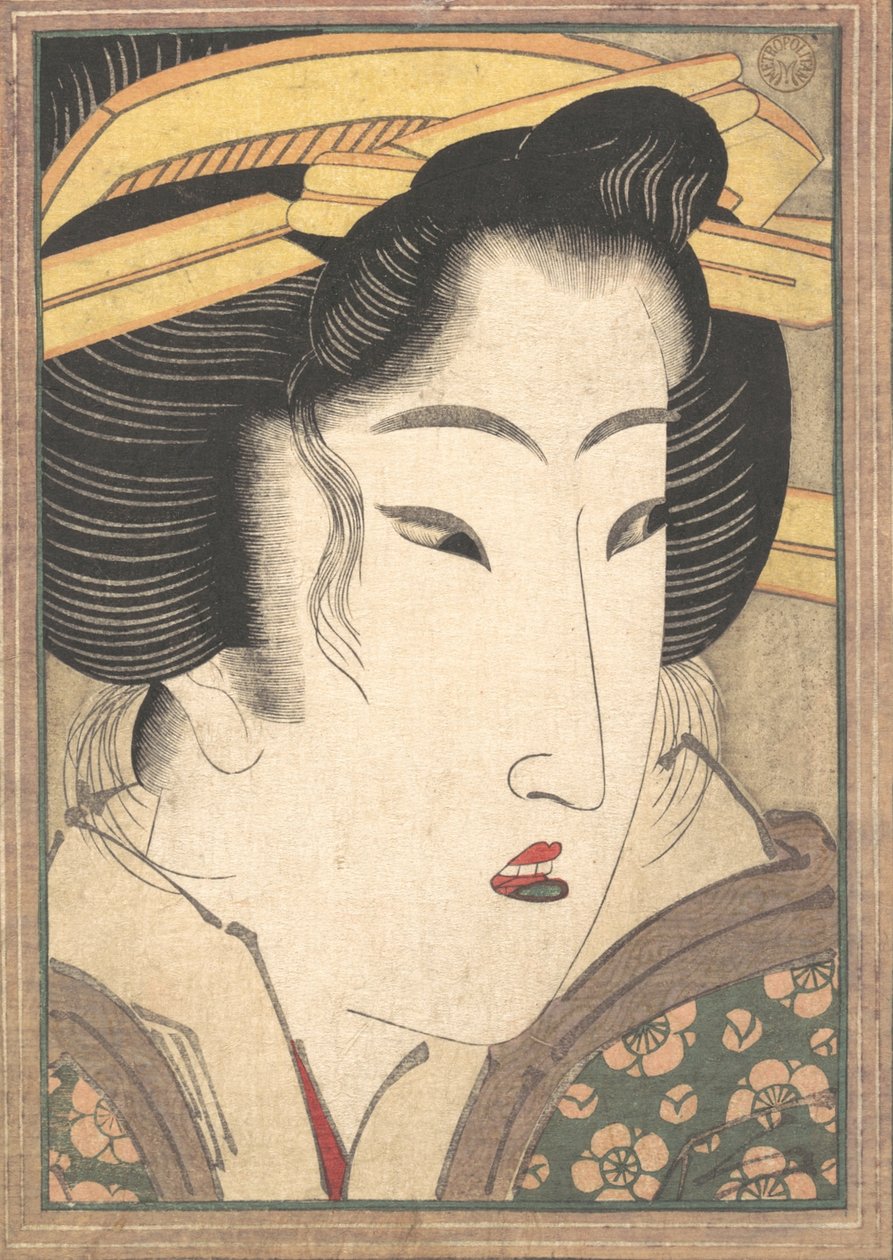Hoofd van een schoonheid, ca. 1825 door Ikeda Eisen