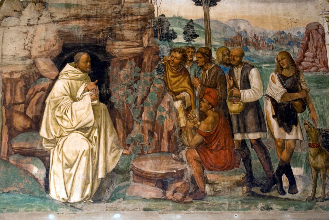 Het leven van Sint Benedictus, Scène 7: Benedictus instrueert de boeren door Il Sodoma