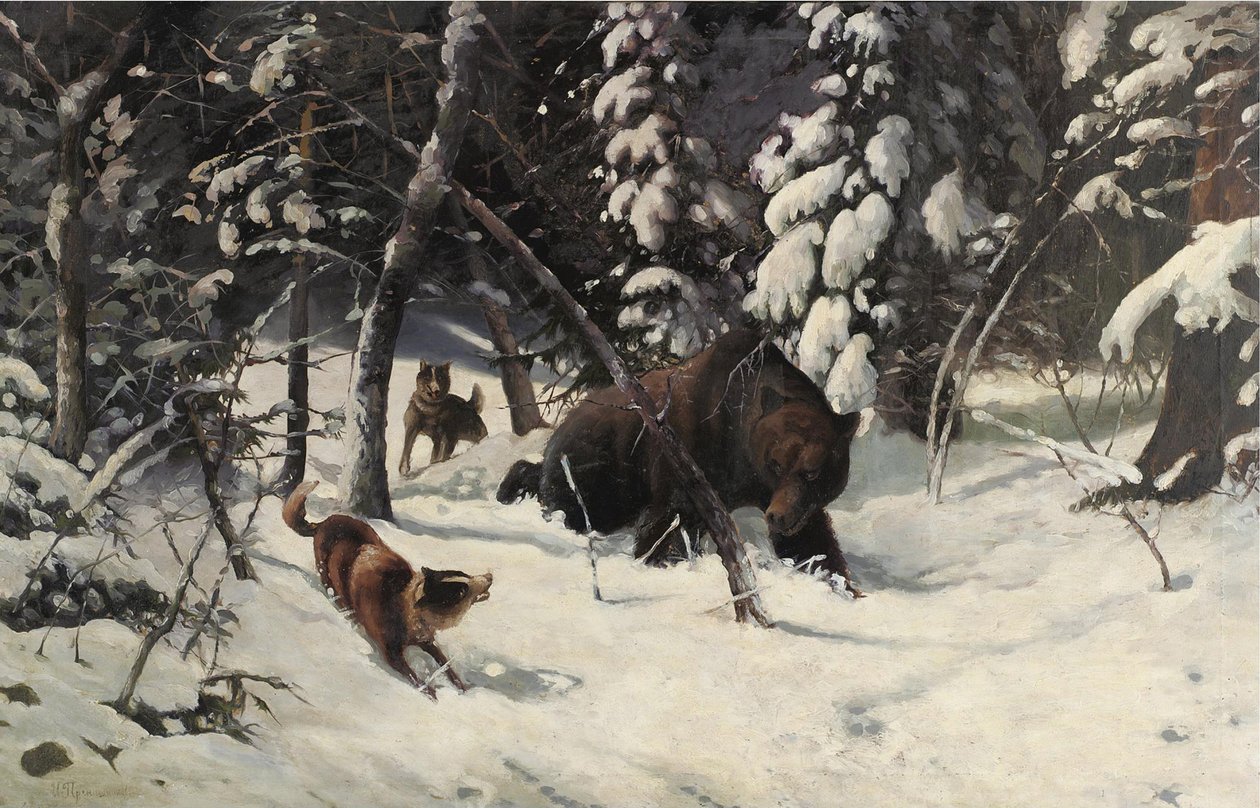 De Berenjacht door Illarion Mikhailovich Pryanishnikov