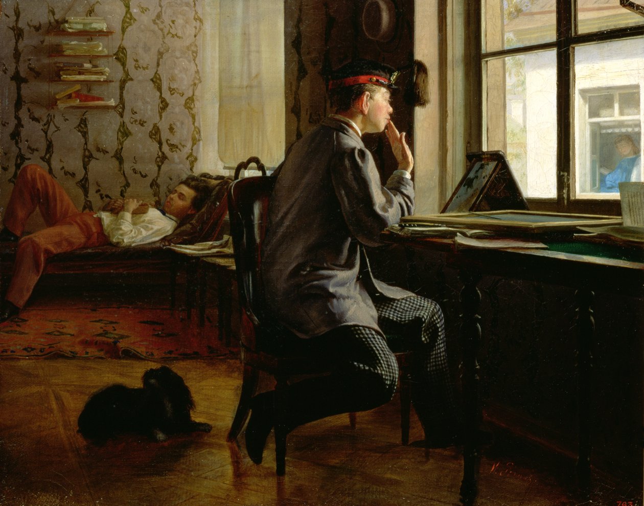 Voorbereidingen voor examens, 1864 door Ilya Efimovich Repin