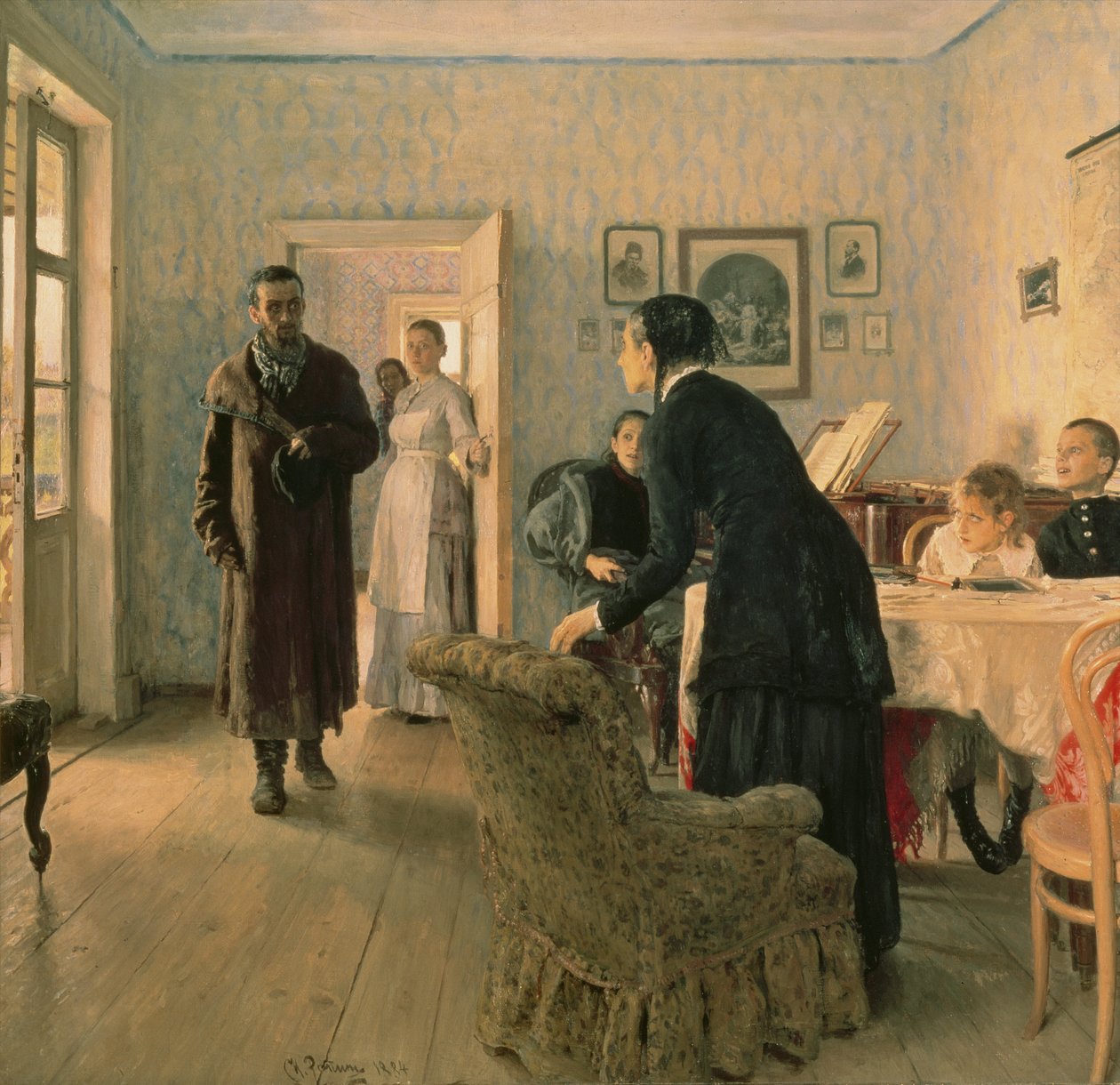 Onverwacht, 1884-88 door Ilya Efimovich Repin