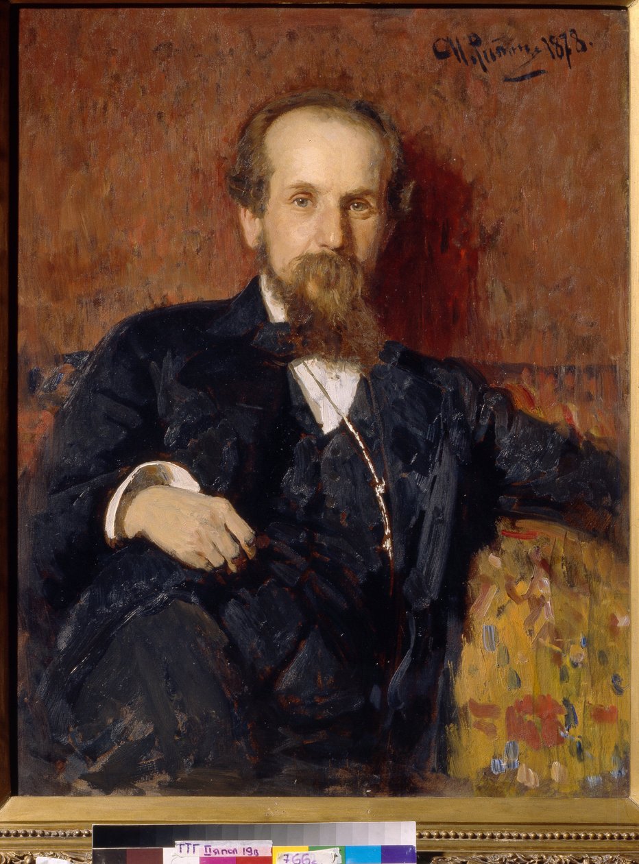 Portret van de kunstenaar Pavel Petrovich Chistyakov (1832-1919), schilderij van Ilya Yefimovich Repin (1844-1930), olie op doek door Ilya Efimovich Repin