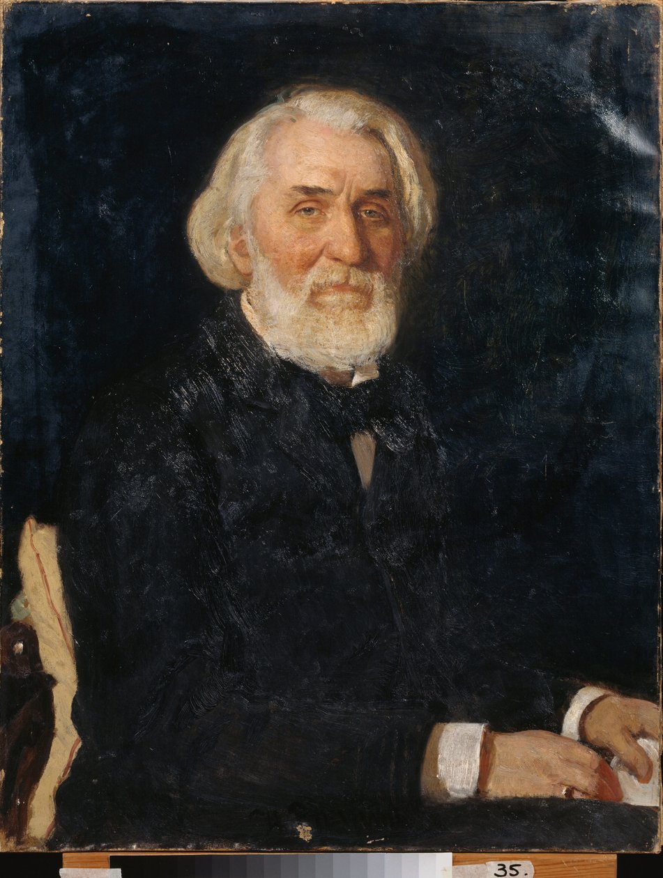 Portret van de schrijver Ivan Sergejevitsj Toergenjev door Ilya Efimovich Repin