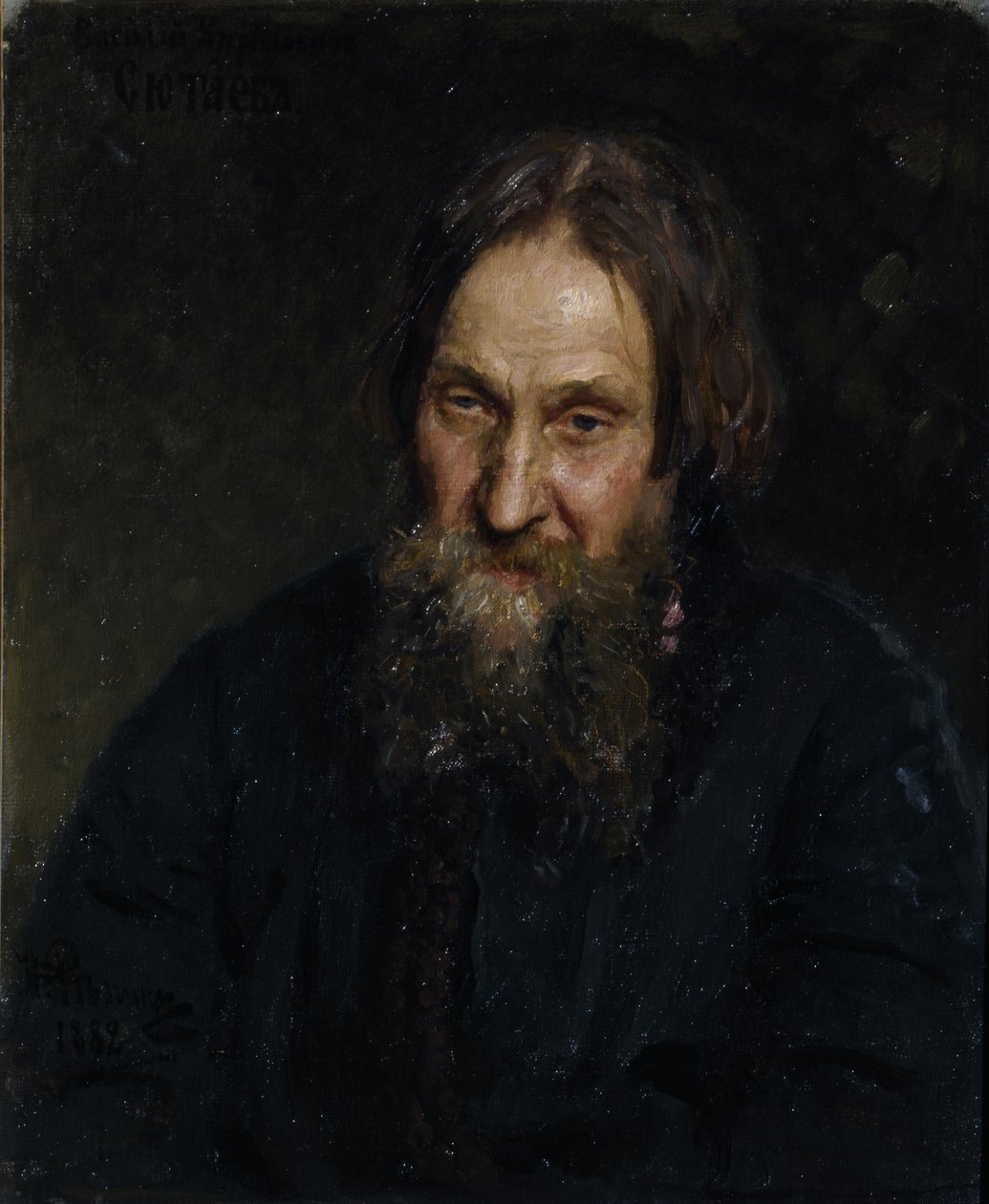Portret van Vasily Kirillovich Syutayev 1819-1892, 1882 door Ilya Efimovich Repin