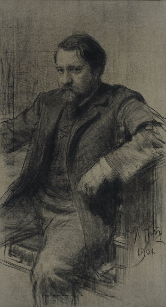Portret van de schilder Valentin Alexandrovich Serov 1865-1911, 1901 door Ilya Efimovich Repin