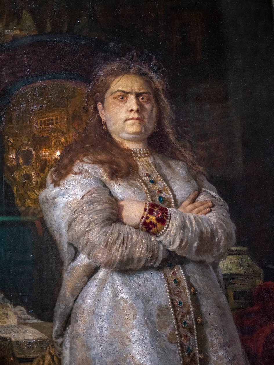 TSAREVNA SOFIA ALEXEIEVNA IN HET NOVODEVICHY KLOOSTER door Ilya Efimovich Repin