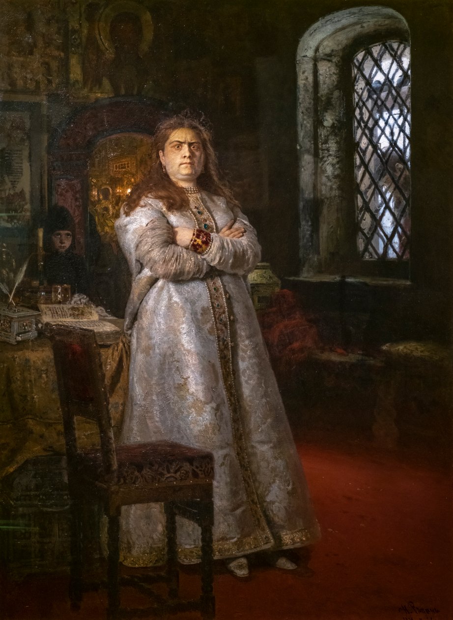 TSAREVNA SOFIA ALEXEIEVNA IN HET NOVODEVICHY KLOOSTER door Ilya Efimovich Repin