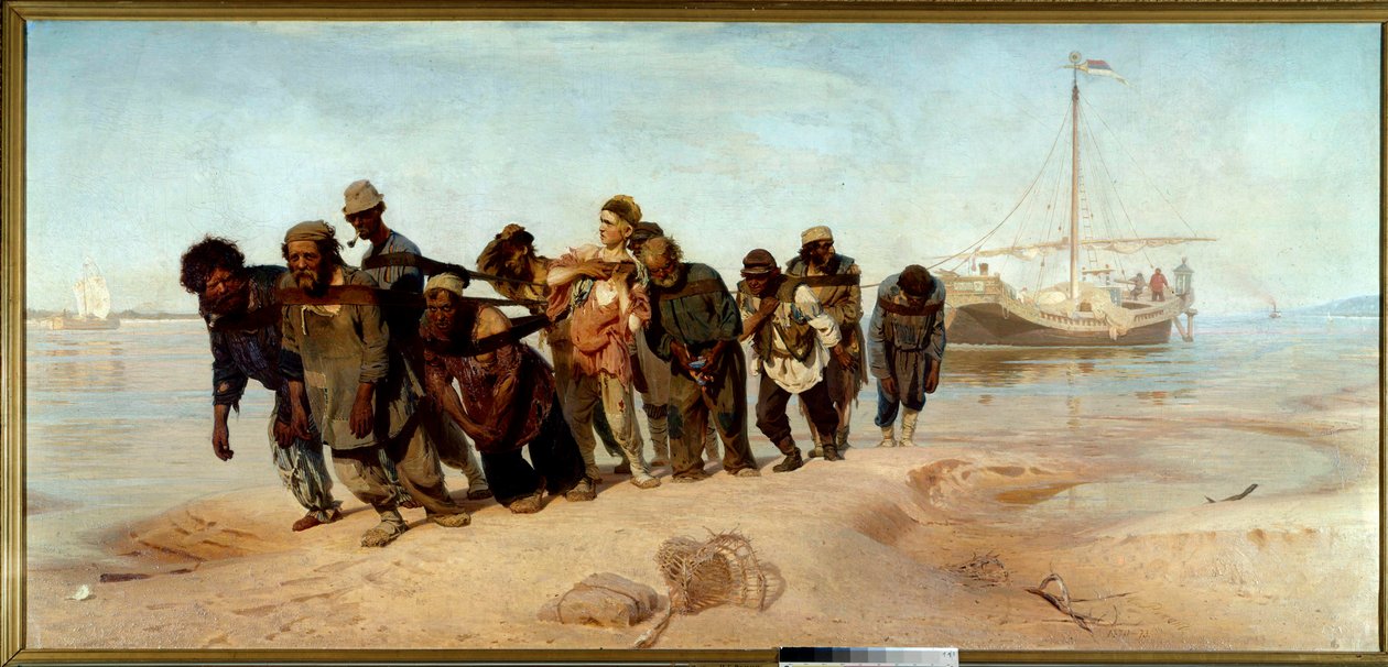 De schippers van de Wolga door Ilya Efimovich Repin