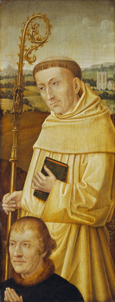 Sint Bernardus met schenker [voorzijde] door Imitator of Flemish 15th Century