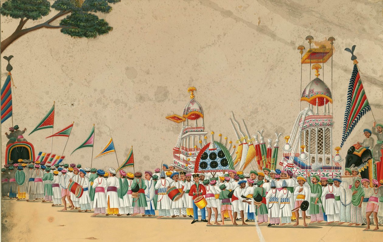 Festivaloptocht, ca. 1800 door Indian Art