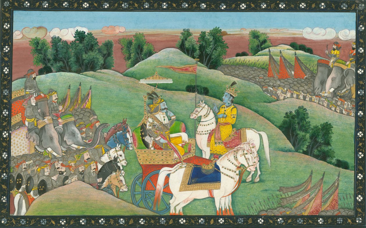 De dialoog tussen Heer Krishna en Arjuna door Indian Art