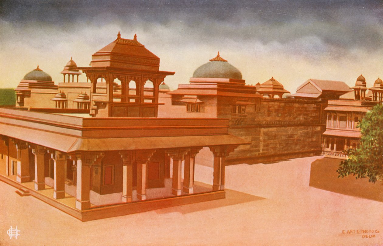 Agra: De paleizen van keizerin Jodhbai en Bibi Mariam (kleurenfoto) door Indian photographer