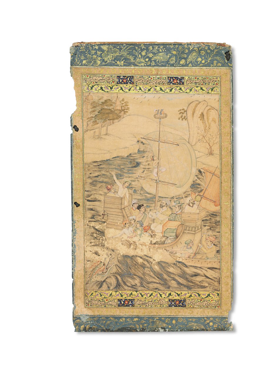 Een Karveel Aangevallen door een Zeemonster, Mughal India, c.1590 door Indian School