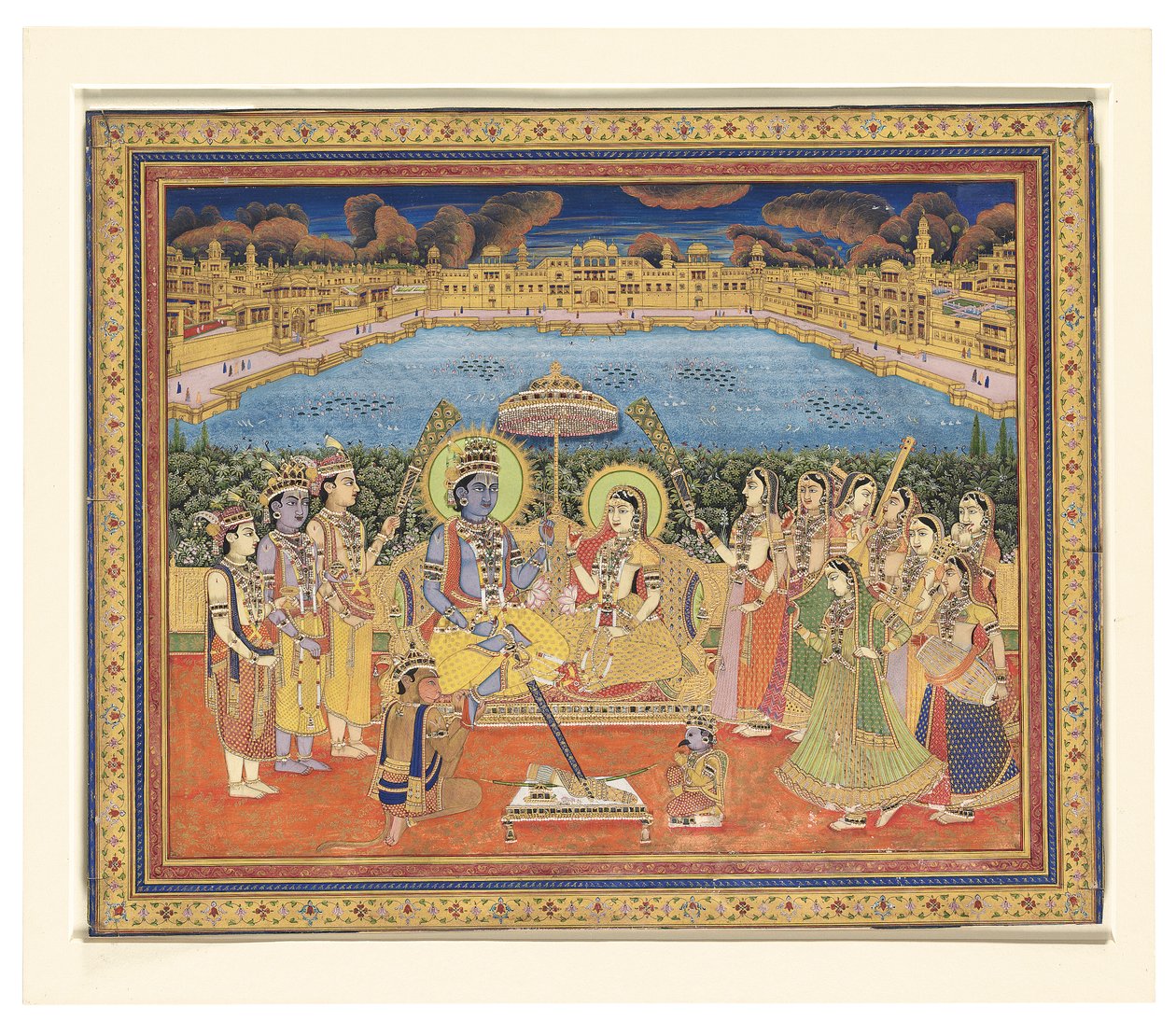 Een schilderij van Rama en Sita, India, Jaipur, ca. 1800 door Indian School