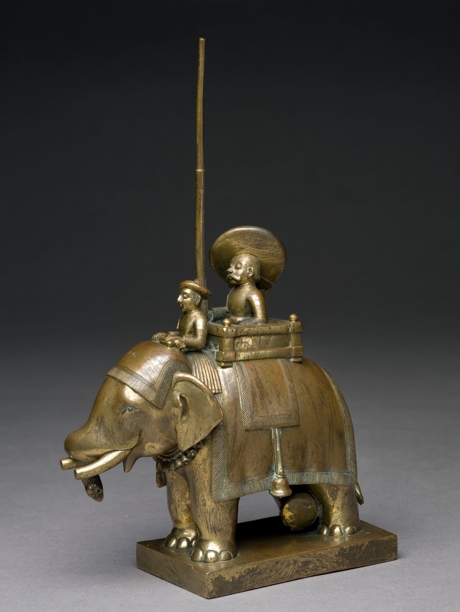 Een officier die een olifant berijdt, 1795 door Indian School