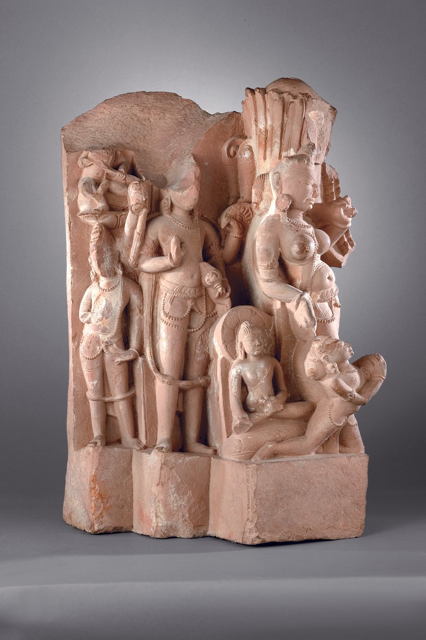 Dienaren van Vishnu met Gada, 10e-11e eeuw door Indian School